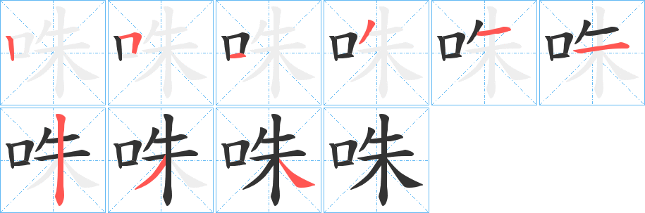 咮字笔画写法