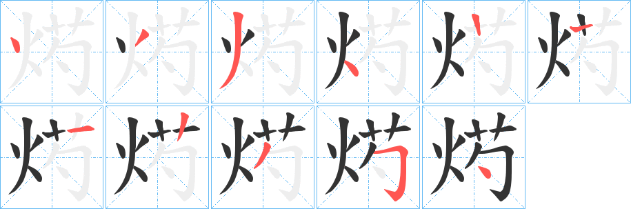 烵字笔画写法