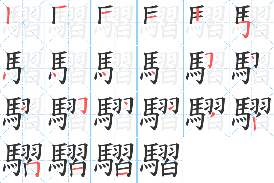 騽字笔画写法